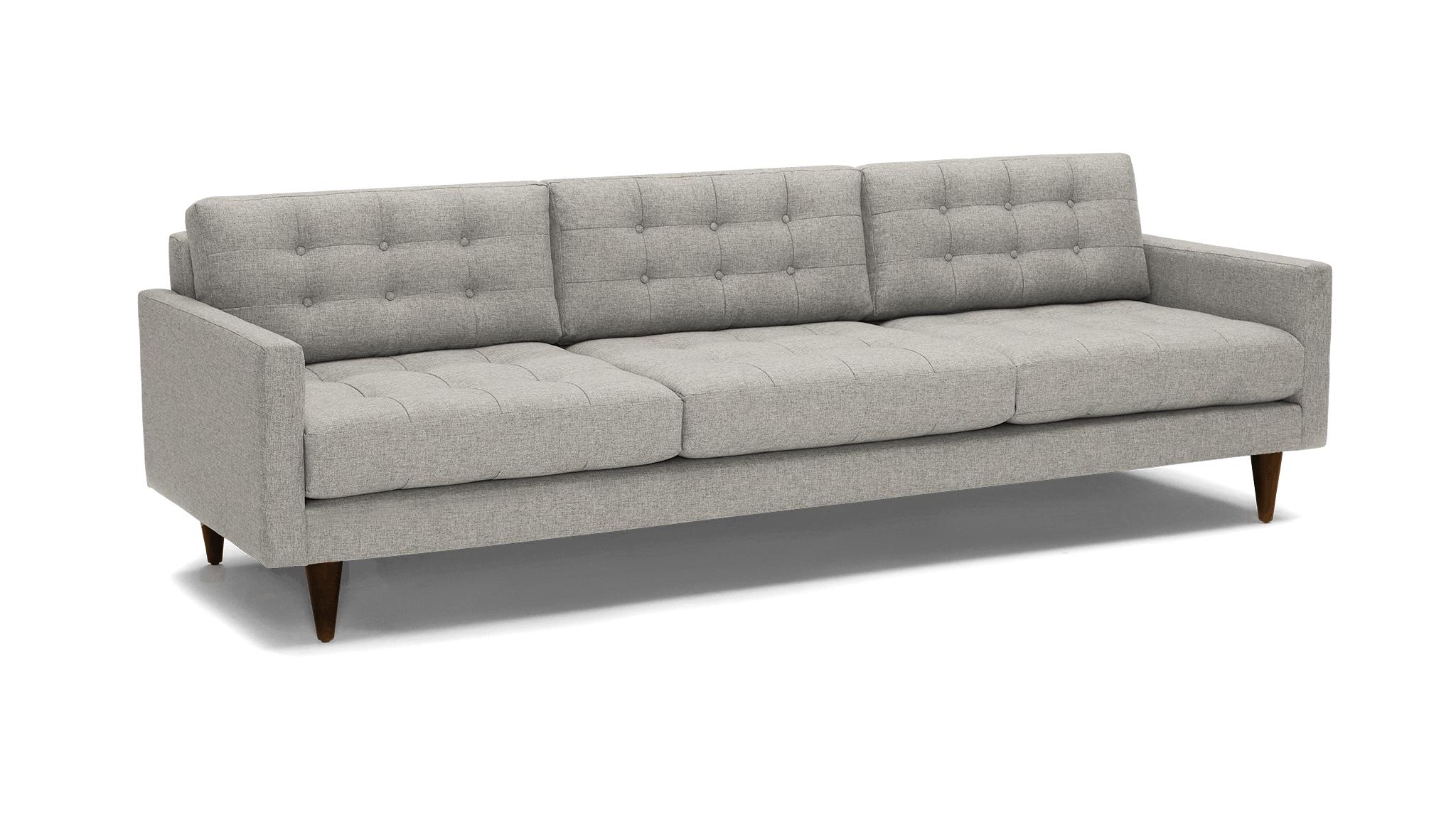 White Eliot Mid Century Modern Grand Sofa - Bloke Cotton - Mocha - Image 1
