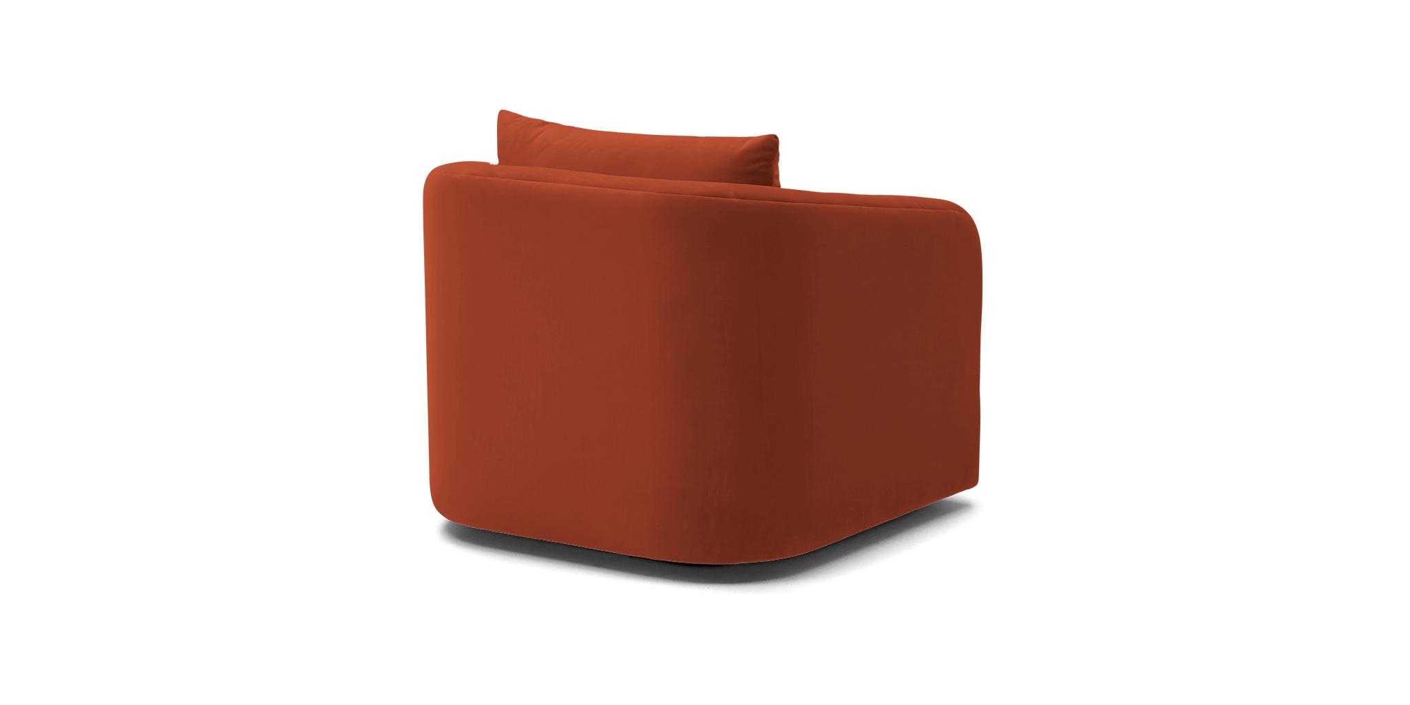 Orange Amelia Mid Century Modern Swivel Chair - Sorrento Coral  - Image 3