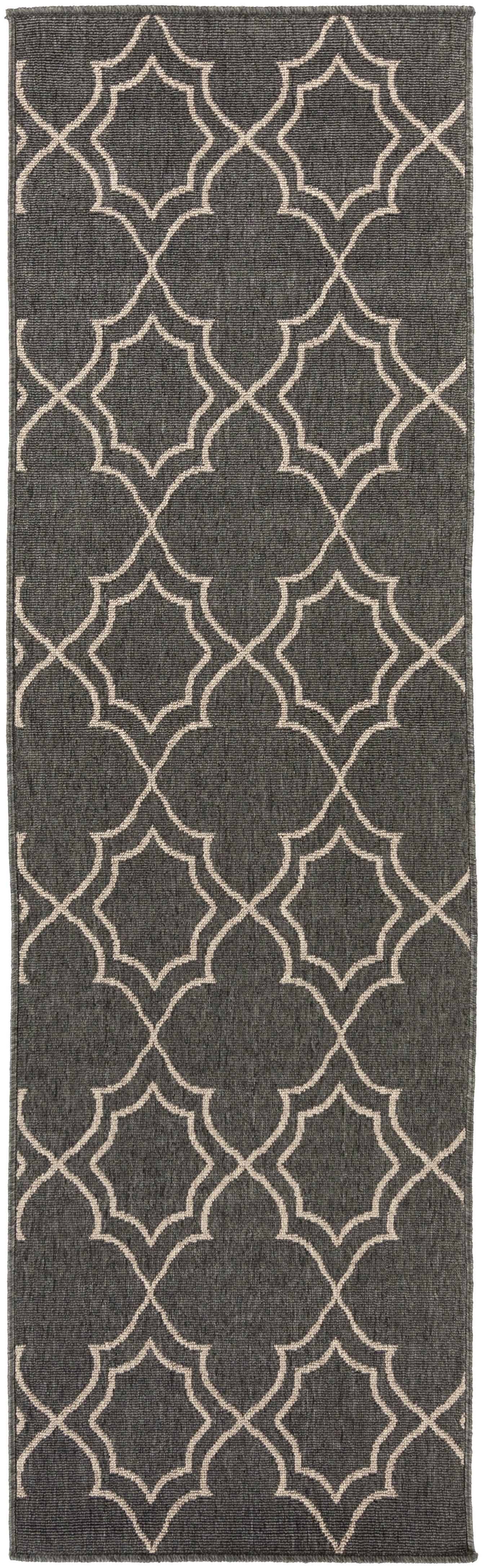 Livabliss Alfresco Black Outdoor 2'5" x 7'10" Machine Woven Rug - Image 0
