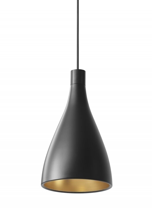 Pablo Designs Swell 8 - Light Cone Bell Pendant Size: 14" H x 8" W x 8" D, Finish: Black - Image 0