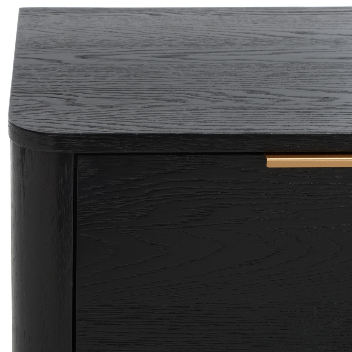 Gabrietta 2 Drawer Wood Nightstand - Black - Image 2
