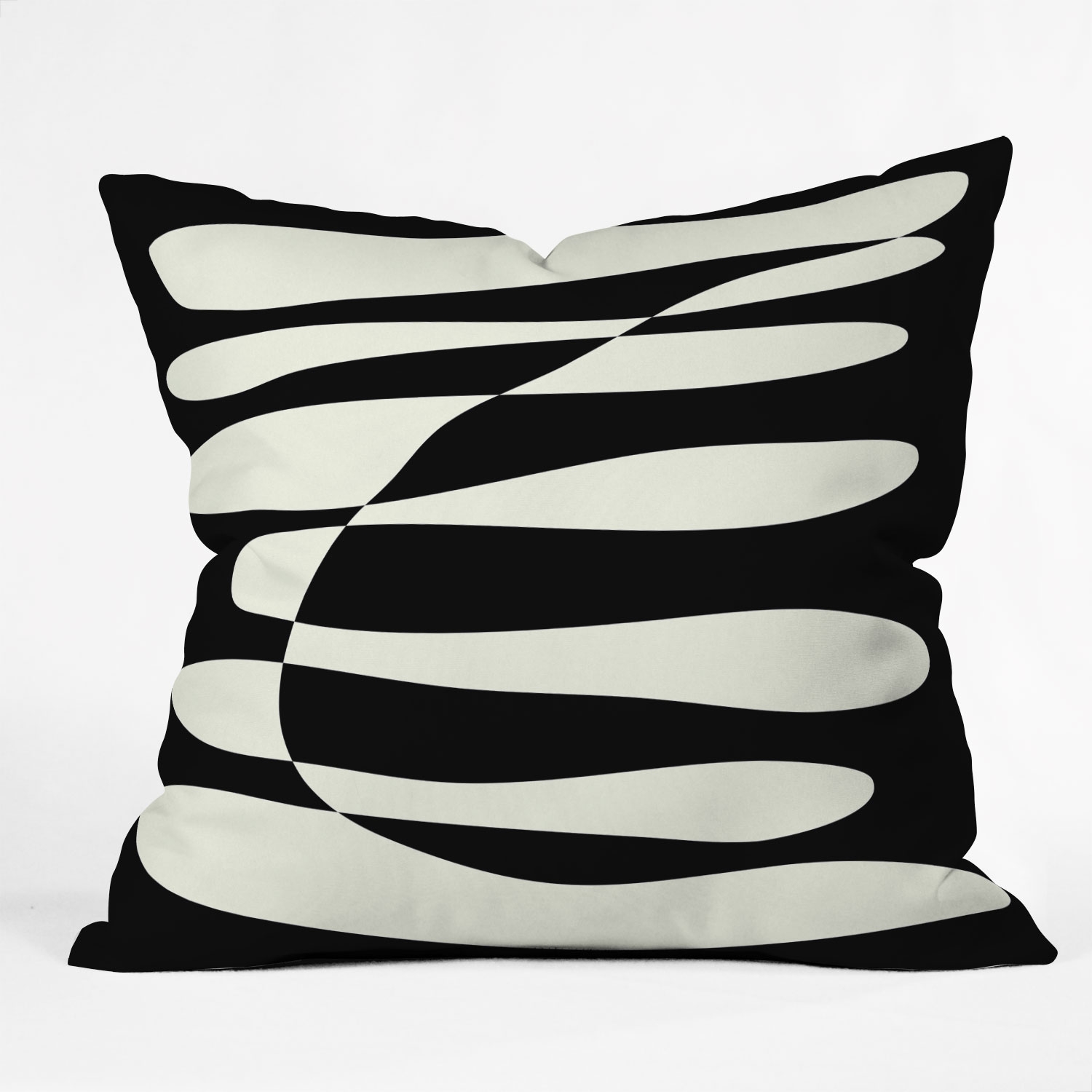 Abstract Composition In Black by June Journal - Outdoor Throw Pillow 20" x 20" - Image 0