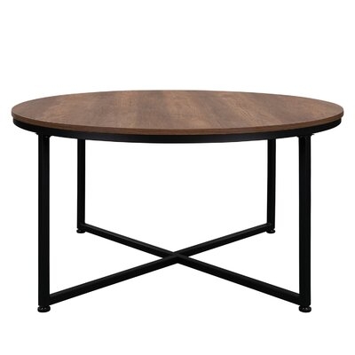 Modern Round Metal Coffee Table, Brown - Image 0
