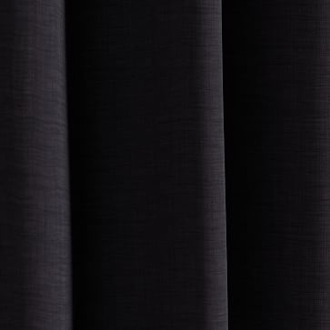 European Linen Curtain, Black, 48"x96", Set of 2 - Image 1