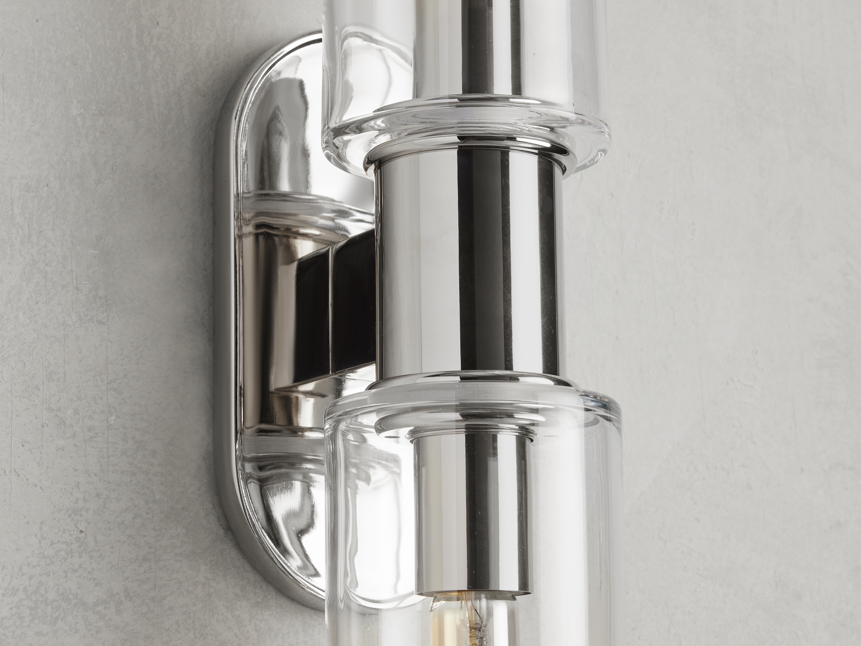 Harlin Double Sconce in Clear Glass Silver  Nickel - Image 0