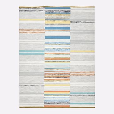 Mixed Stripes Dhurrie Rug, 8x10, Multi - Image 0