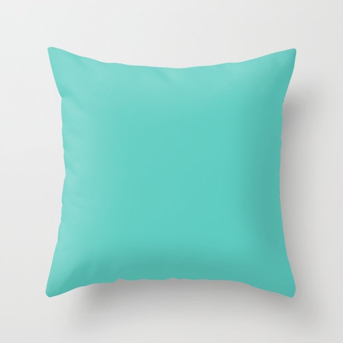 Aqua X Simple Color Throw Pillow by Leah Flores - Cover (24" x 24") With Pillow Insert - Indoor Pillow - Image 0