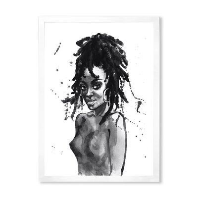 FDP35682_Monochrome Portrait Of African American Woman V - Modern Canvas Wall Art Print - Image 0