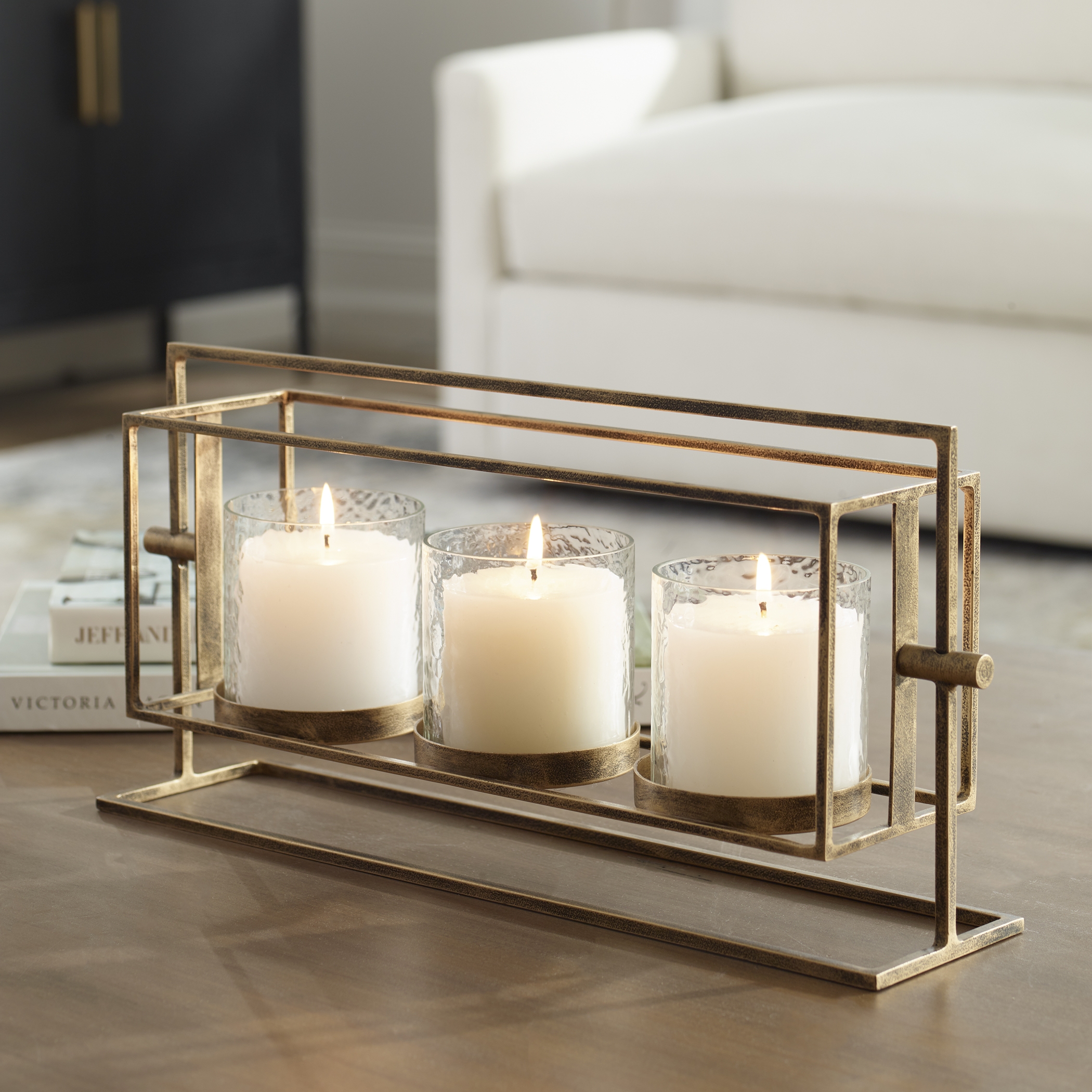 Wenman Gold Triple Candleholder - Image 0