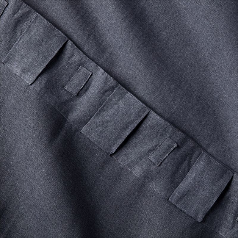 EUROPEAN FLAX™-Certified Linen Dark Blue Window Curtain Panel 48''x108'' - Image 4