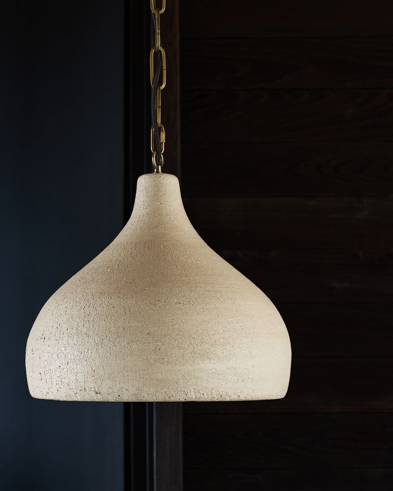 Corfu Small Cream Ceramic Pendant Light - Image 2