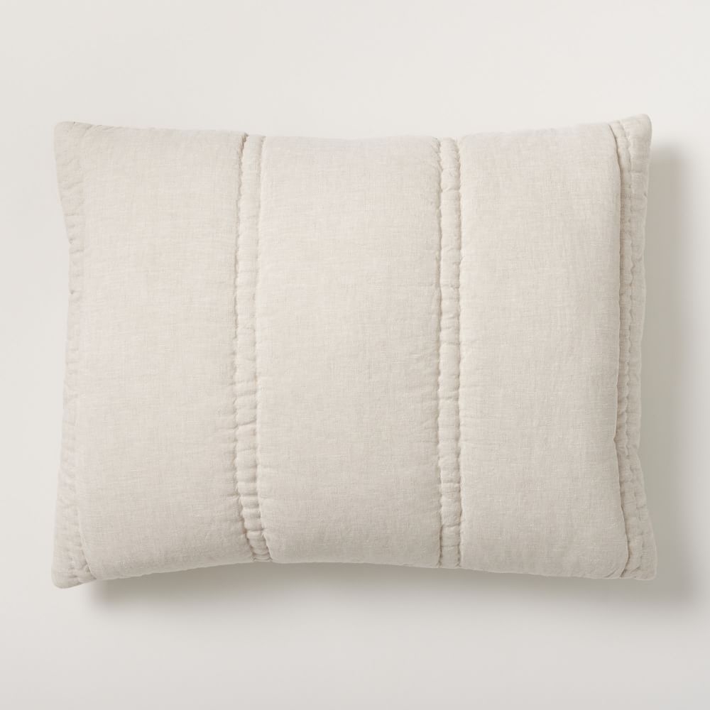 Euro Linen Comforter, Standard Sham, Natural Flax - Image 0