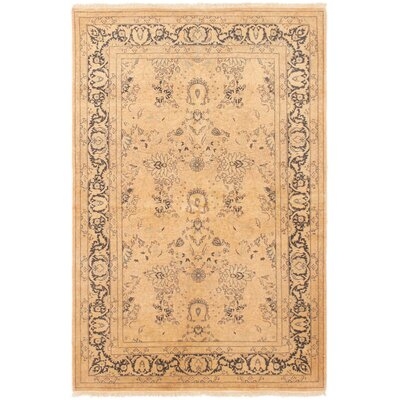 One-of-a-Kind Arabelle Hand-Knotted 2010s Ushak Beige 4'9" x 7'4" Wool Area Rug - Image 0