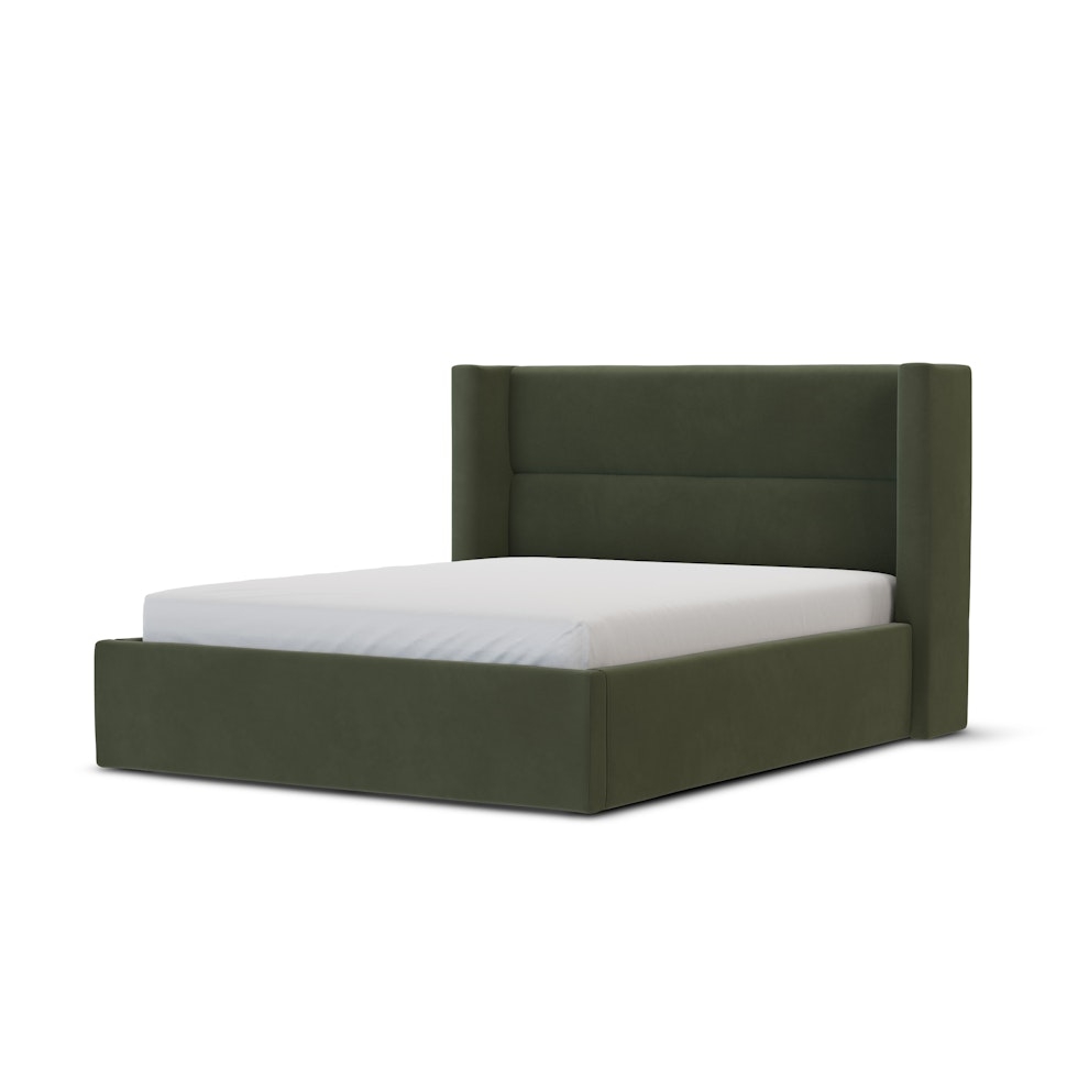 Calabri Queen Velvet Bed - Hale Fir Green - Image 0