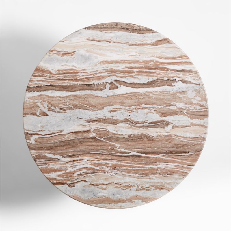 Homage Marble and White Oak Wood 44" Round Coffee Table - Image 2