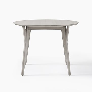 Mid-Century 42" Round Expandable Dining Table, Pebble Gray - Image 3
