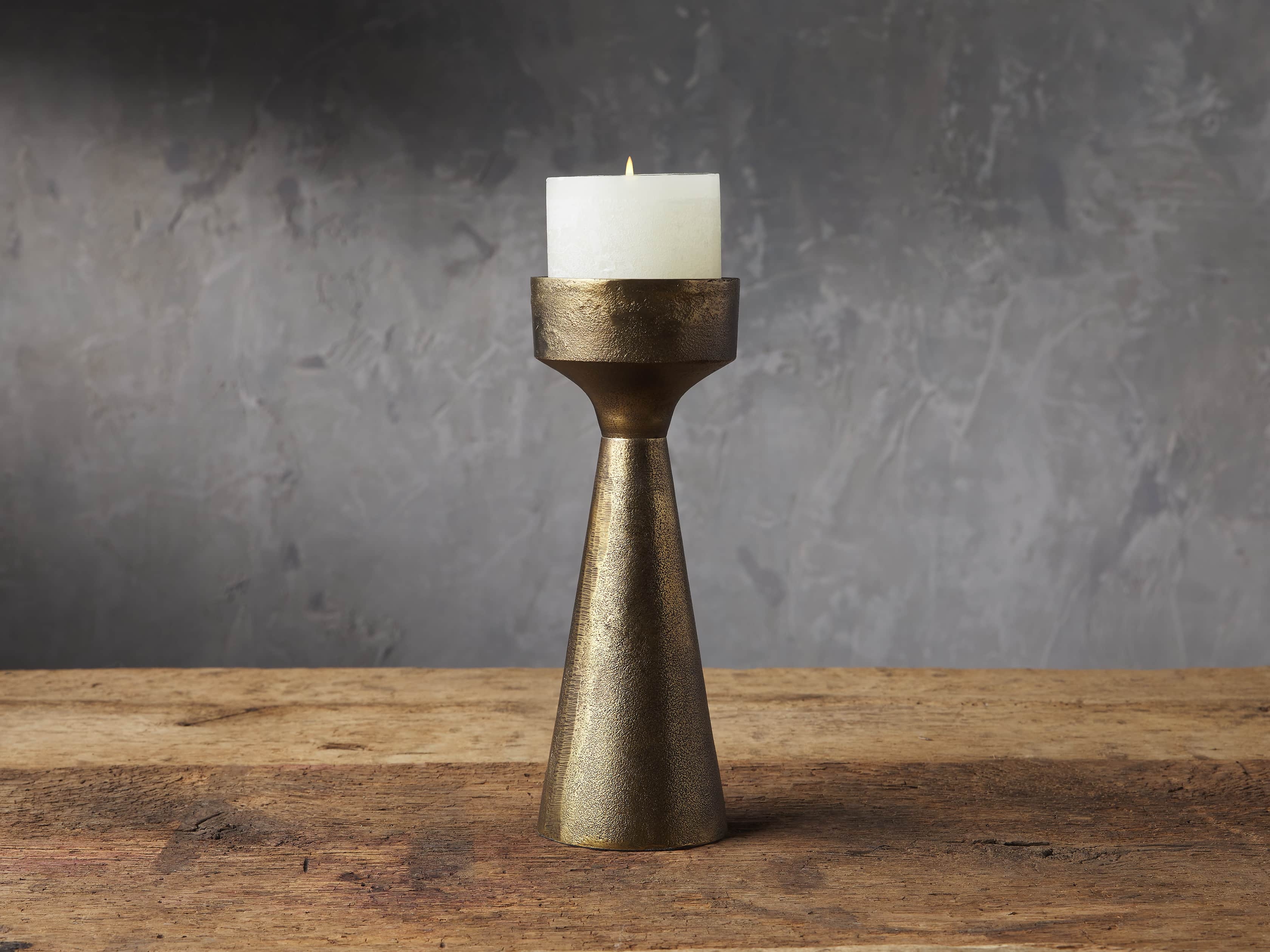 Ren Pillar Holder in Aluminum Small Brass - Image 0