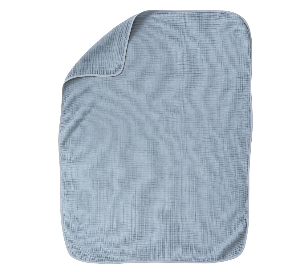 Organic Muslin Baby Blanket, Blue - Image 0