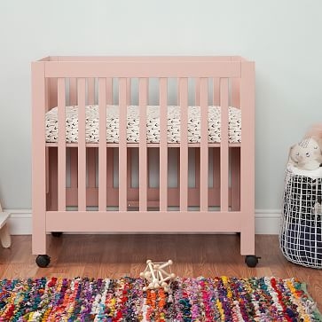 Origami Mini Crib, Petal Pink, WE Kids - Image 3