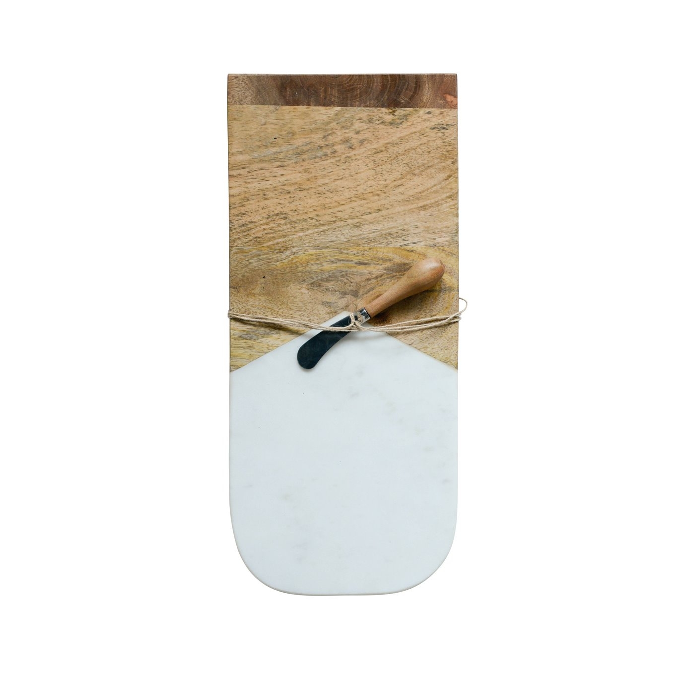 Marble & Mango Wood Cutting Board with Canape Knife (Set of 2 Pieces) - Image 0
