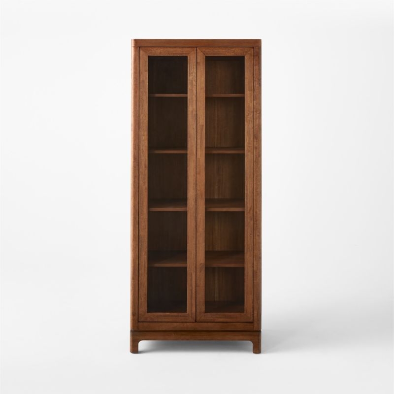Truman Acacia Wood and Glass Door Tall Cabinet - Image 2