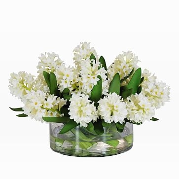 Faux Hyacinth in Large Vase, White - Image 0