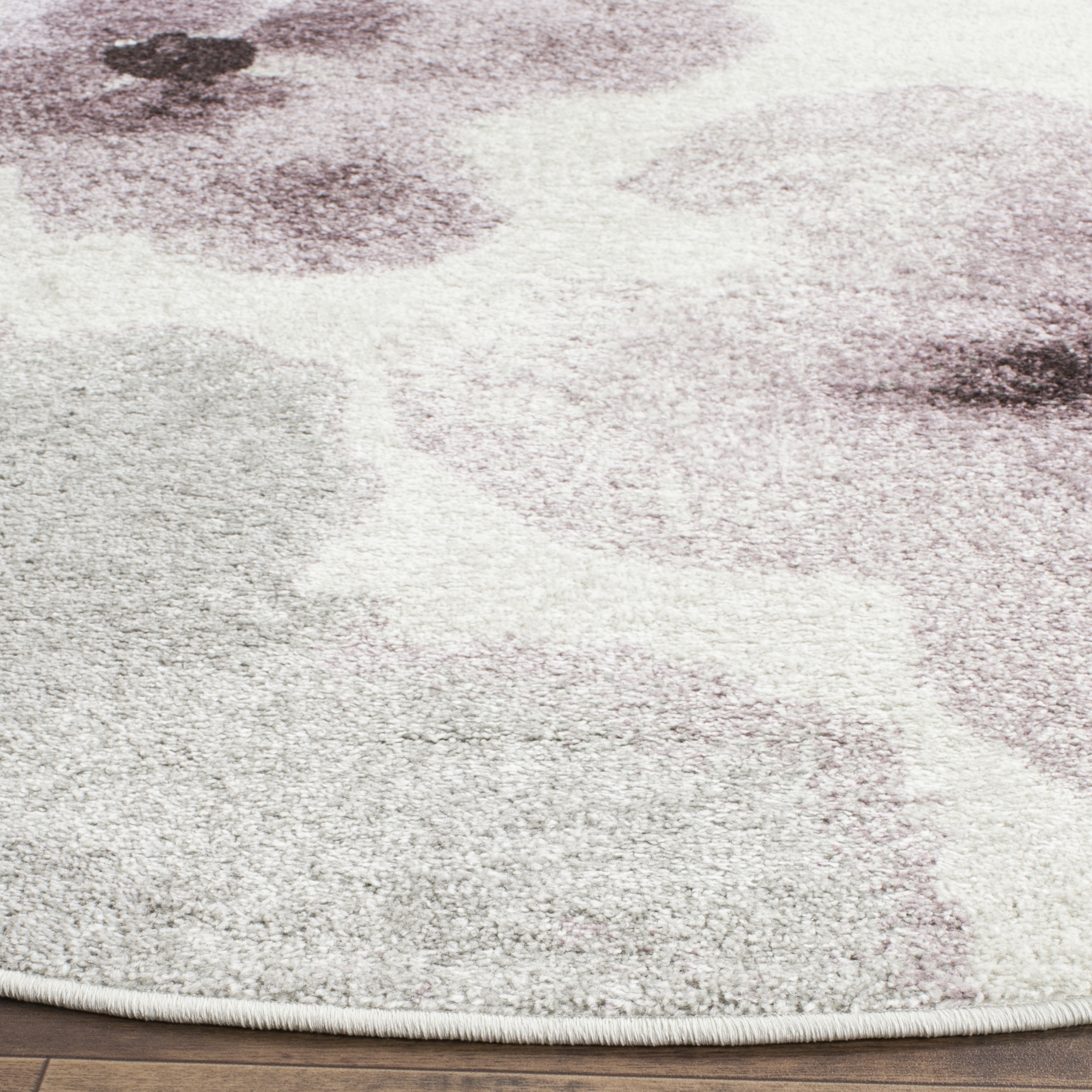 Arlo Home Woven Area Rug, ADR123L, Ivory/Purple,  6' X 6' Round - Image 2