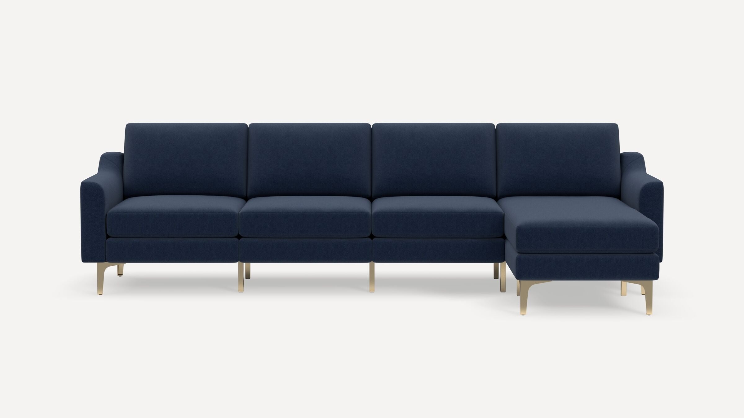Nomad King Sectional - Navy Blue - Performance Flatweave / Brass - Metal / Slope - Image 0
