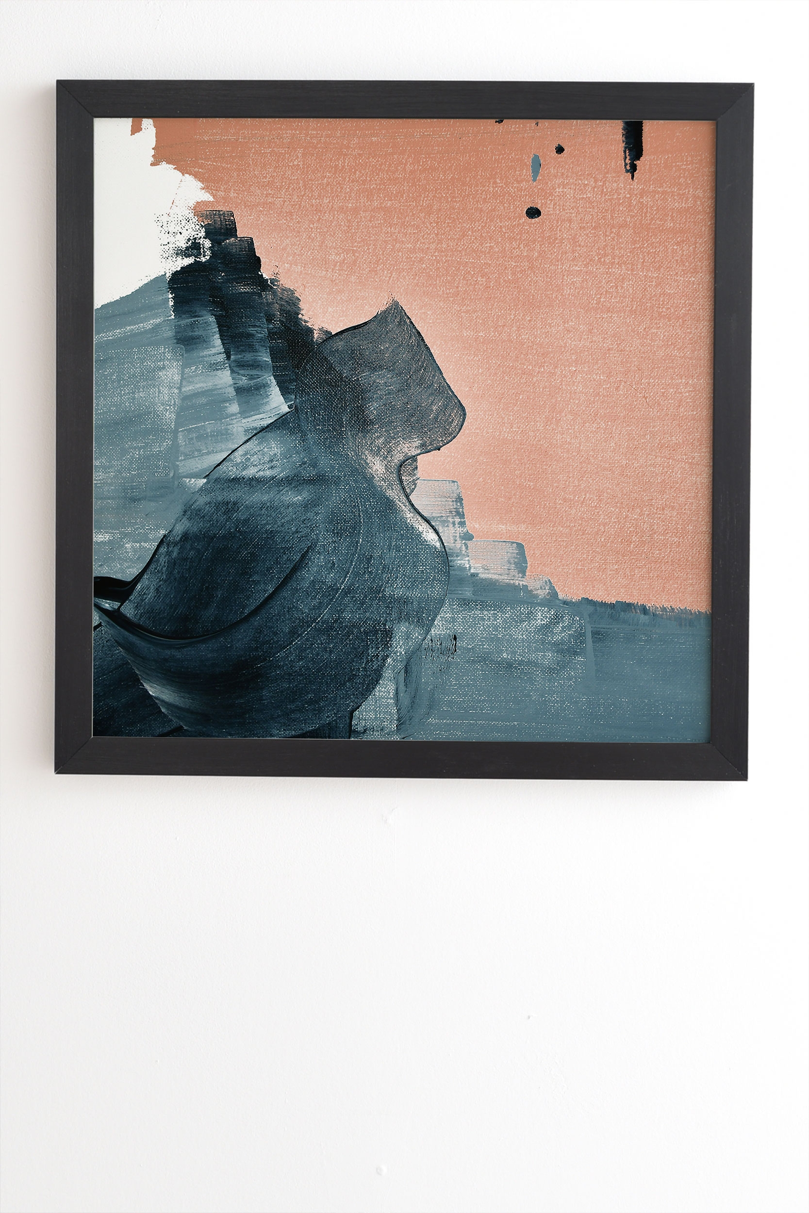 Renew A Minimal Abstract Piece by Alyssa Hamilton Art - Framed Wall Art Basic Black 19" x 22.4" - Image 1