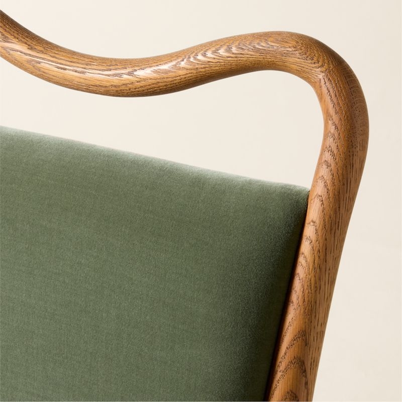 Monte Oak and Sage Green Velvet Dining Chair - Image 4