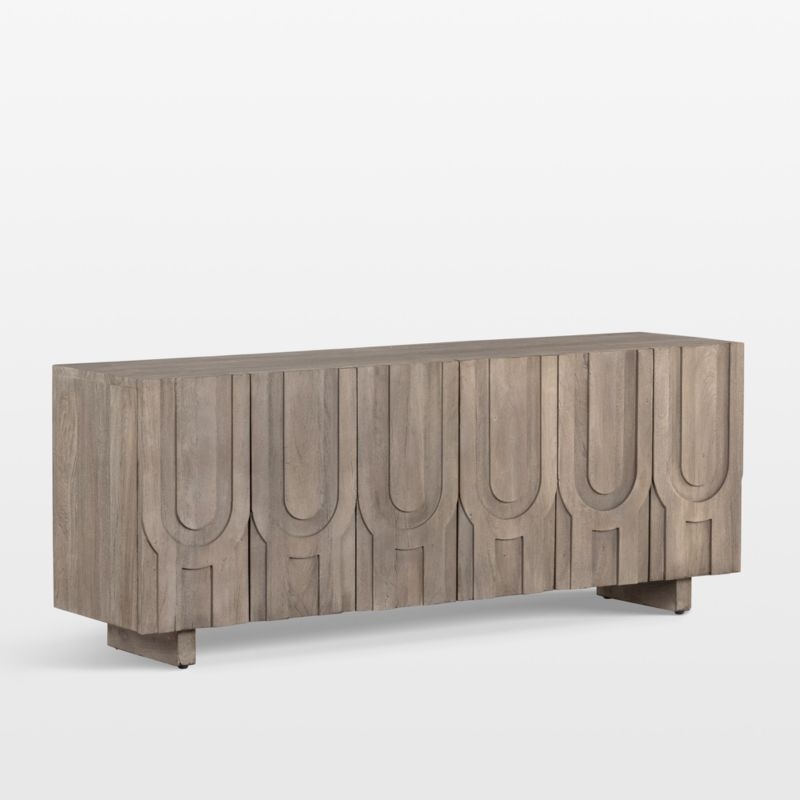 Camila 72" Aged Grey Wood Storage Media Console - Image 2
