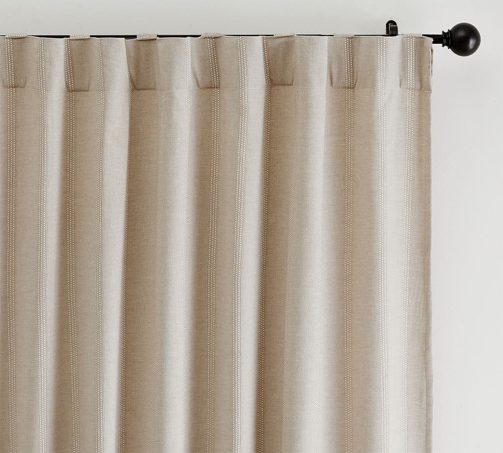 Gramercy Rod Pocket Blackout Curtain, 50" x 96", Flax, Set of 2 - Image 1