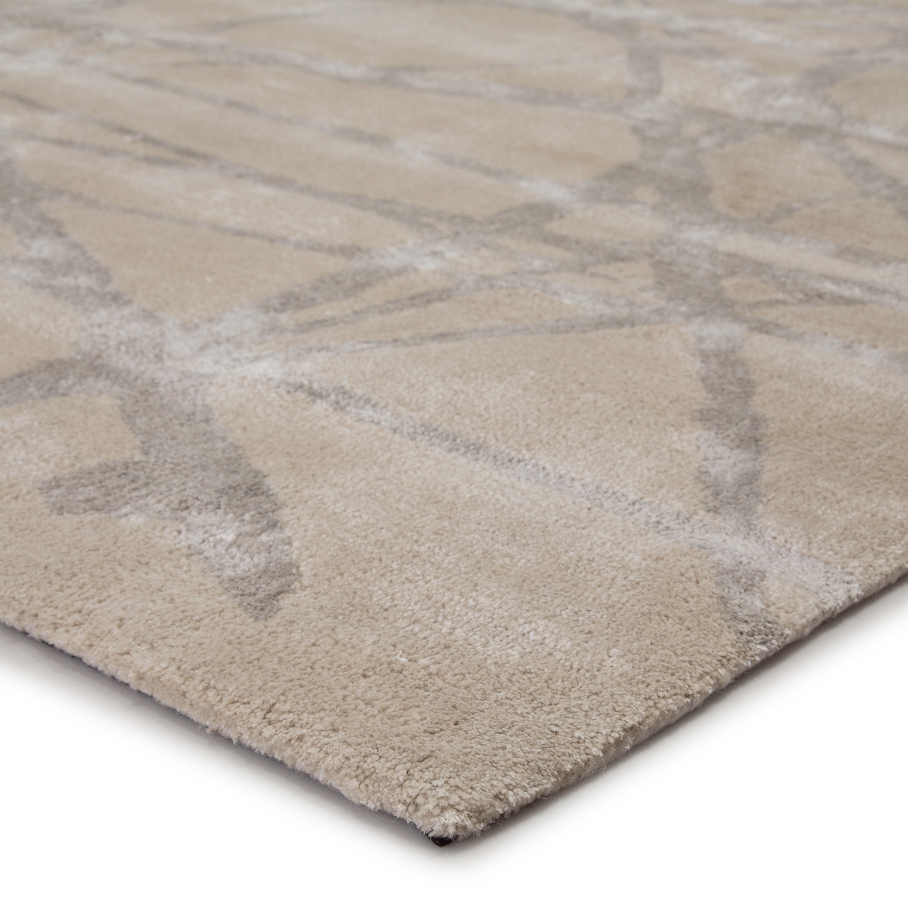 Nikki Chu by Avondale Handmade Abstract White/ Gray Area Rug (8' X 10') - Image 1