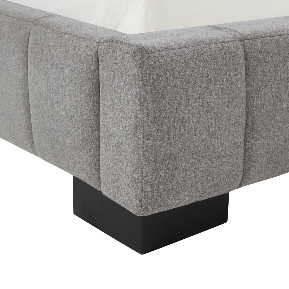 Vivaldi Tufted Linen Bed - Grey/Black - Image 3