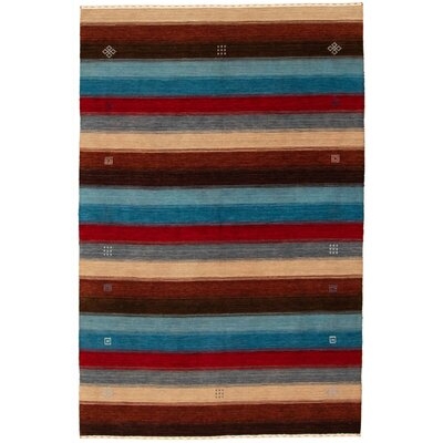 One-of-a-Kind Willacoochee Hand-Knotted 2010s Gabbeh Blue 6' x 9' Wool Area Rug - Image 0