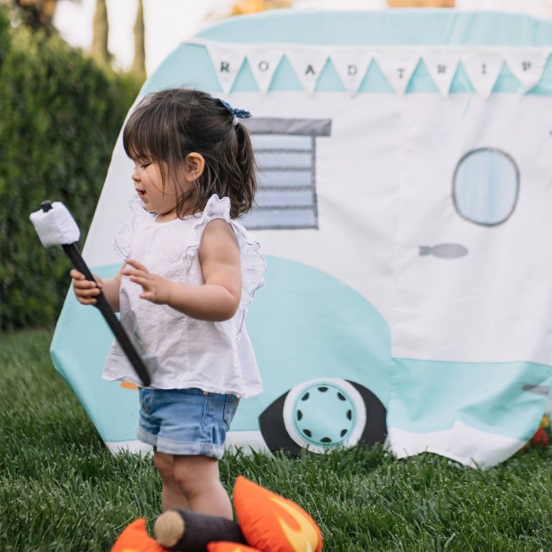 Wonder & Wise by Asweets Blue Road Trip Camper Kids Canvas Playhouse - Image 5