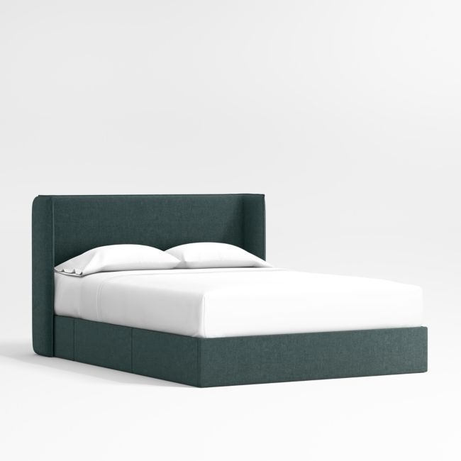Noa Shelter Jungle Green Upholstered Kids Full Storage Bed - Image 0