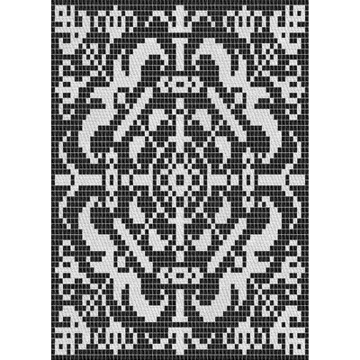 Desbois Patterned Black/White Area Rug - Image 0