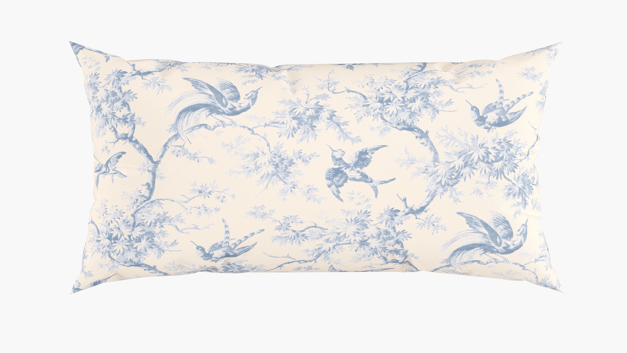 Outdoor 14" x 30" Lumbar Pillow, Blue Swallows, 14" x 30" - Image 0