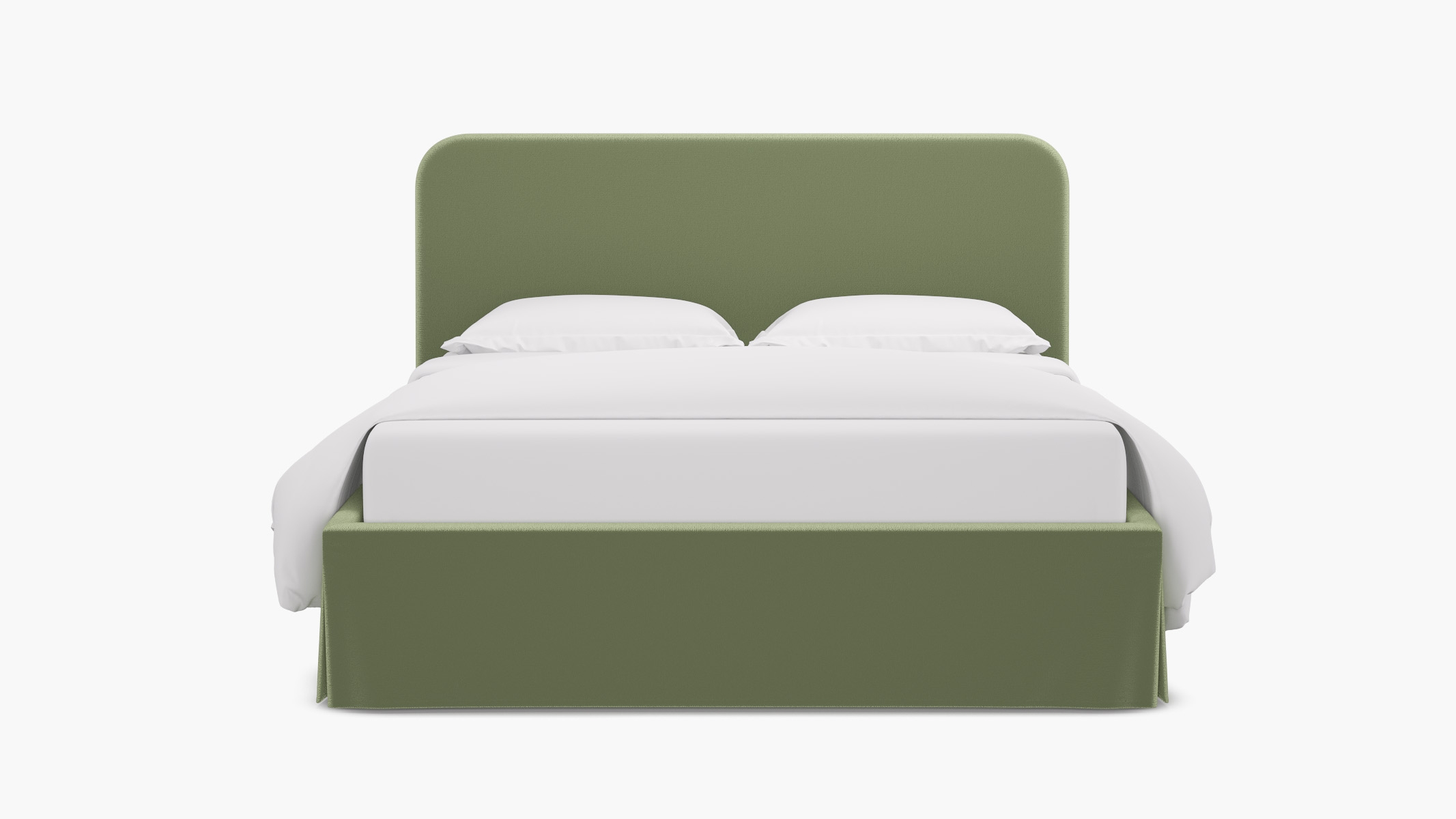 Skirted Platform Bed, Celadon Performance Plush Velvet, Full - Image 0