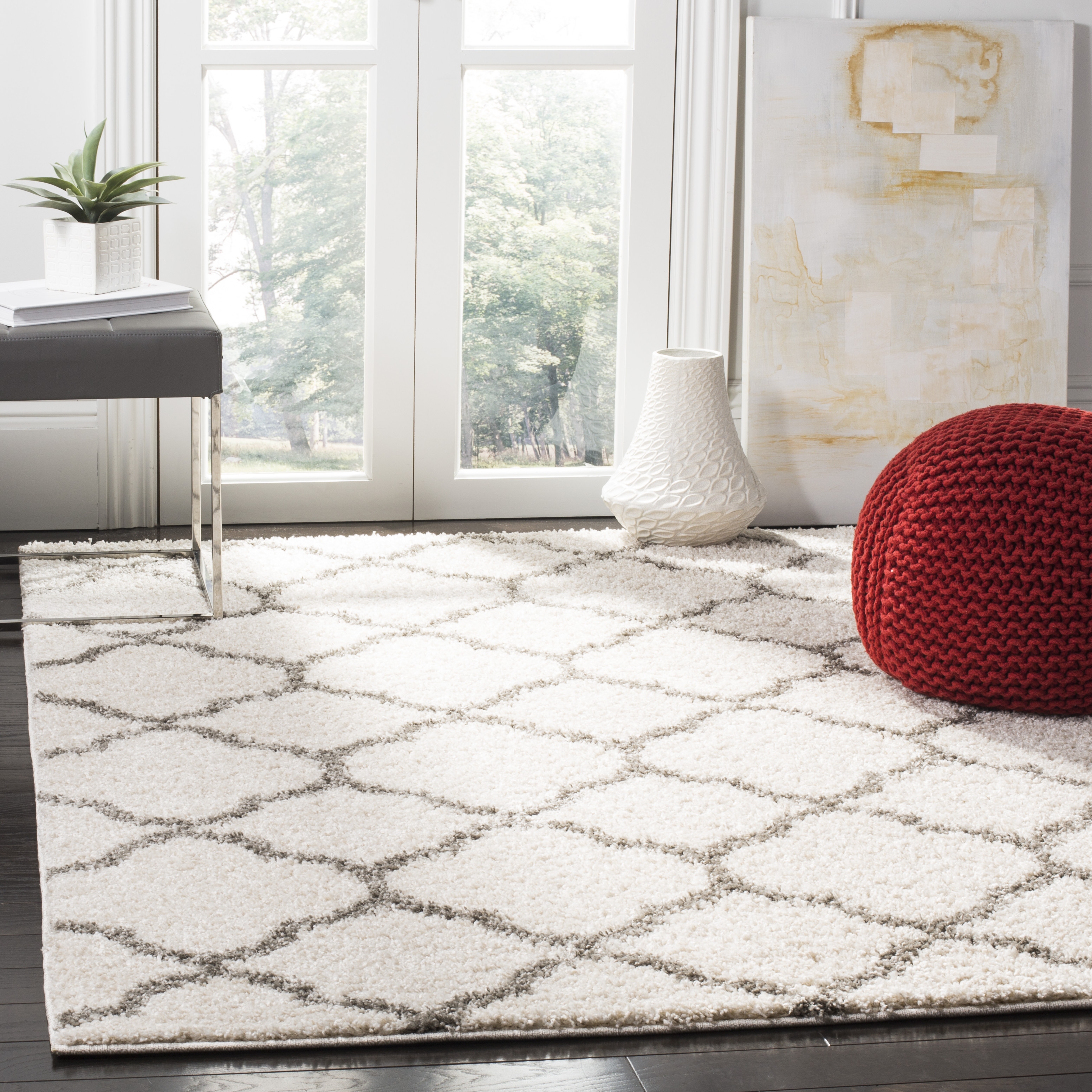 Arlo Home Woven Area Rug, SG168B, Ivory/Grey,  3' X 5' - Image 1