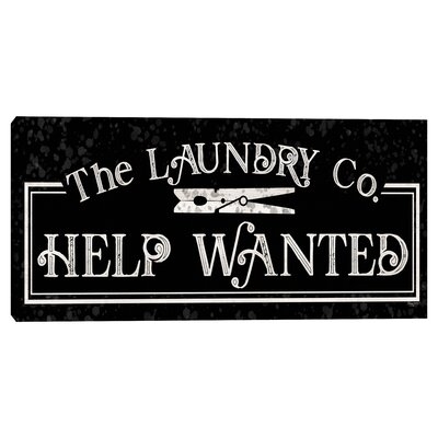 Laundry Room Humor Panel Black II Help Wanted - Image 0