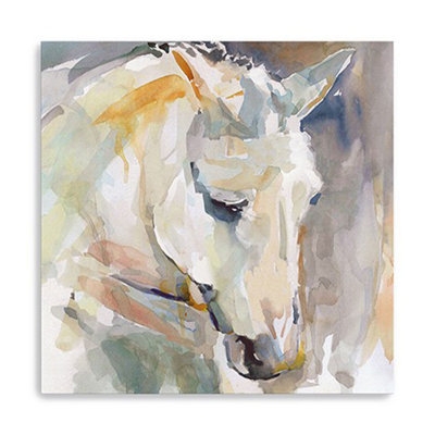 40" X 40" Abstract Watercolor Horse Canvas Wall Art - Image 0