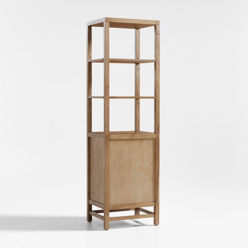Blake 22" Light Brown Teak and Rattan Tall Storage Cabinet - Image 9