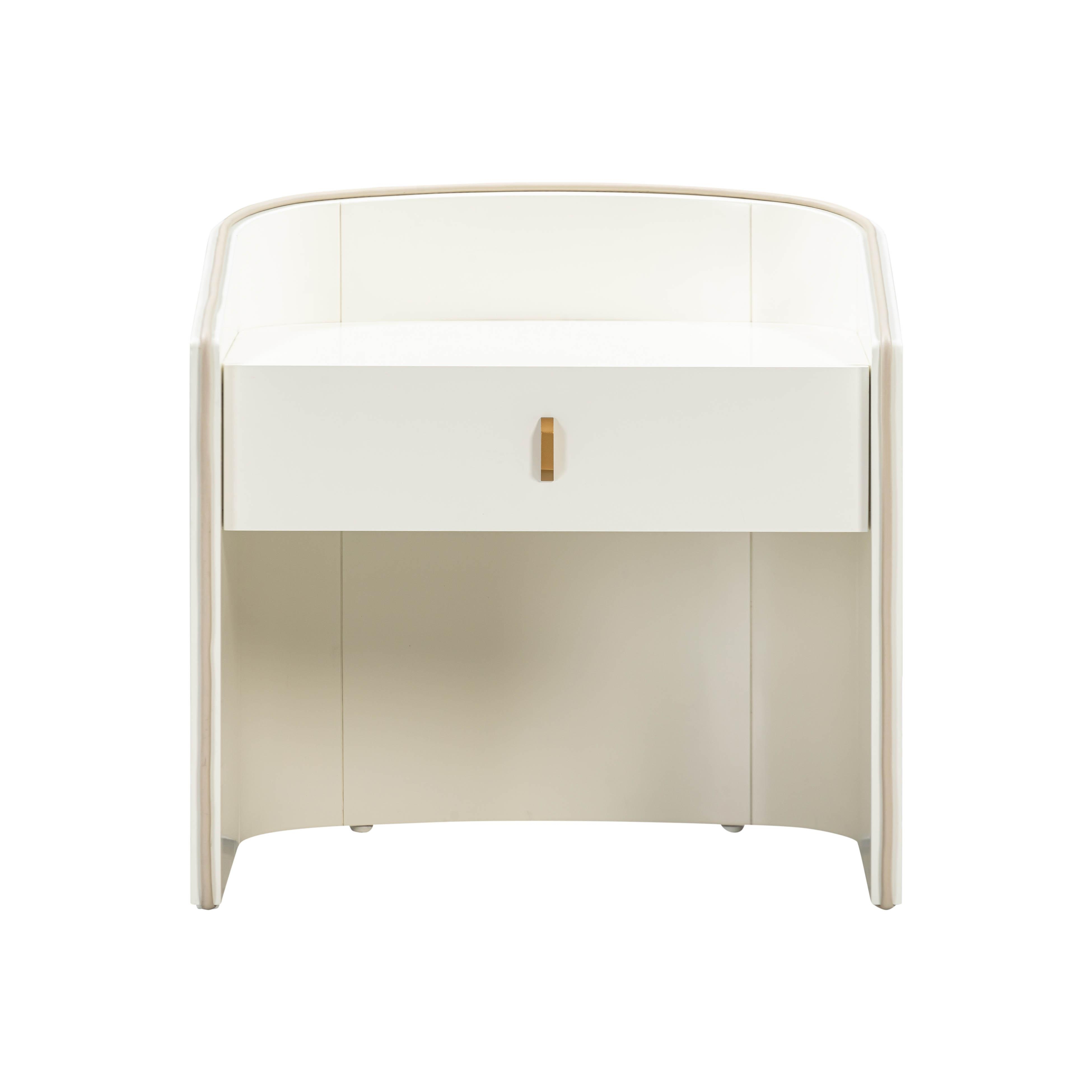 Collins Cream Lacquer Nightstand - Image 0