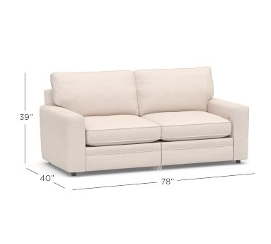 Pearce Square Arm Upholstered Loveseat 66", Down Blend Wrapped Cushions, Chenille Basketweave Pebble - Image 4