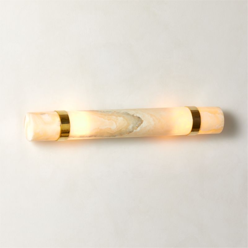 Natalia Onyx and Brass Double Wall Sconce - Image 3