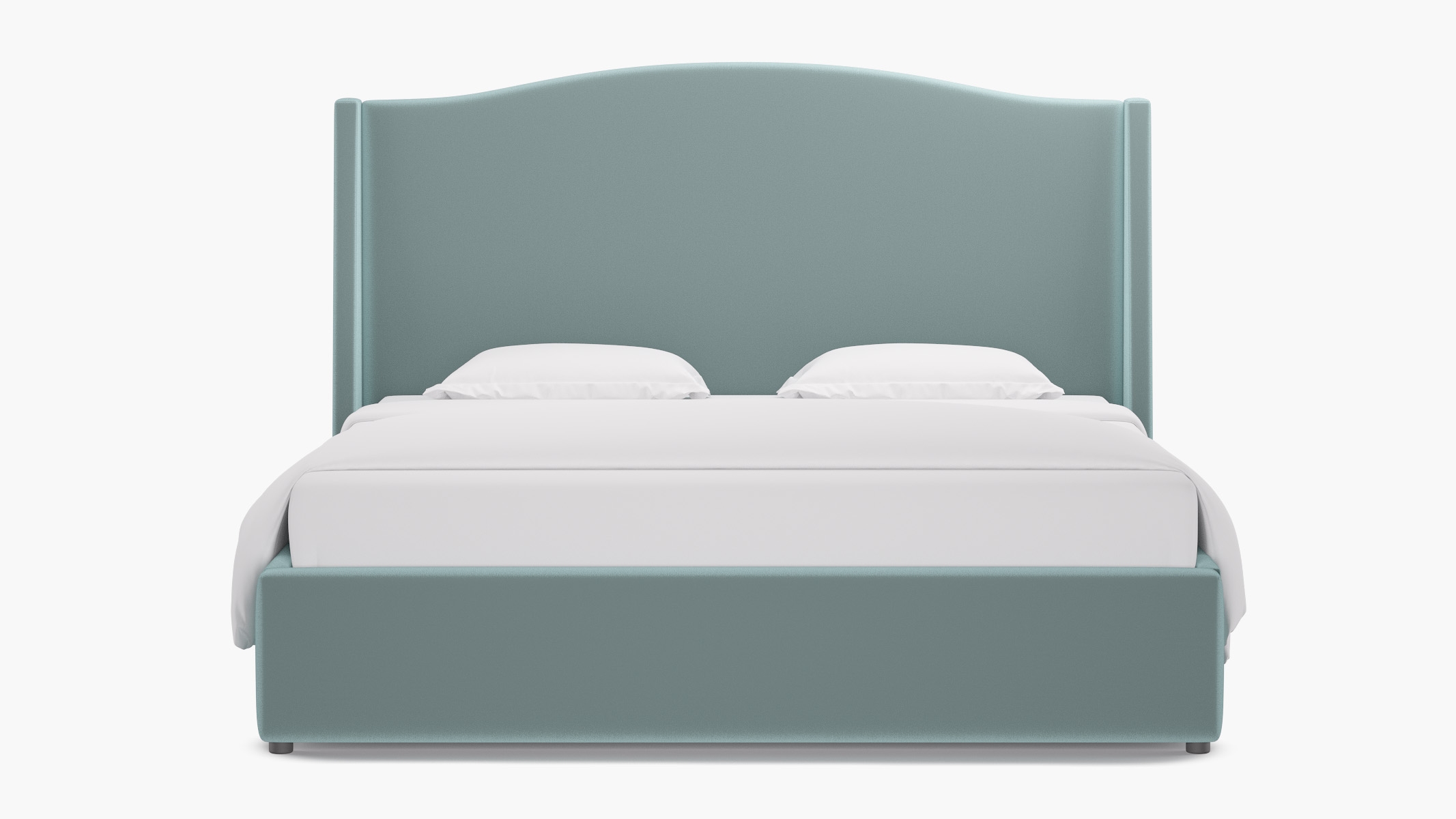 Curved Wingback Bed, Spa Performance Plush Velvet, King - Image 0