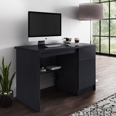 Jaycie Black Brown Desk With Cabinet - Image 0