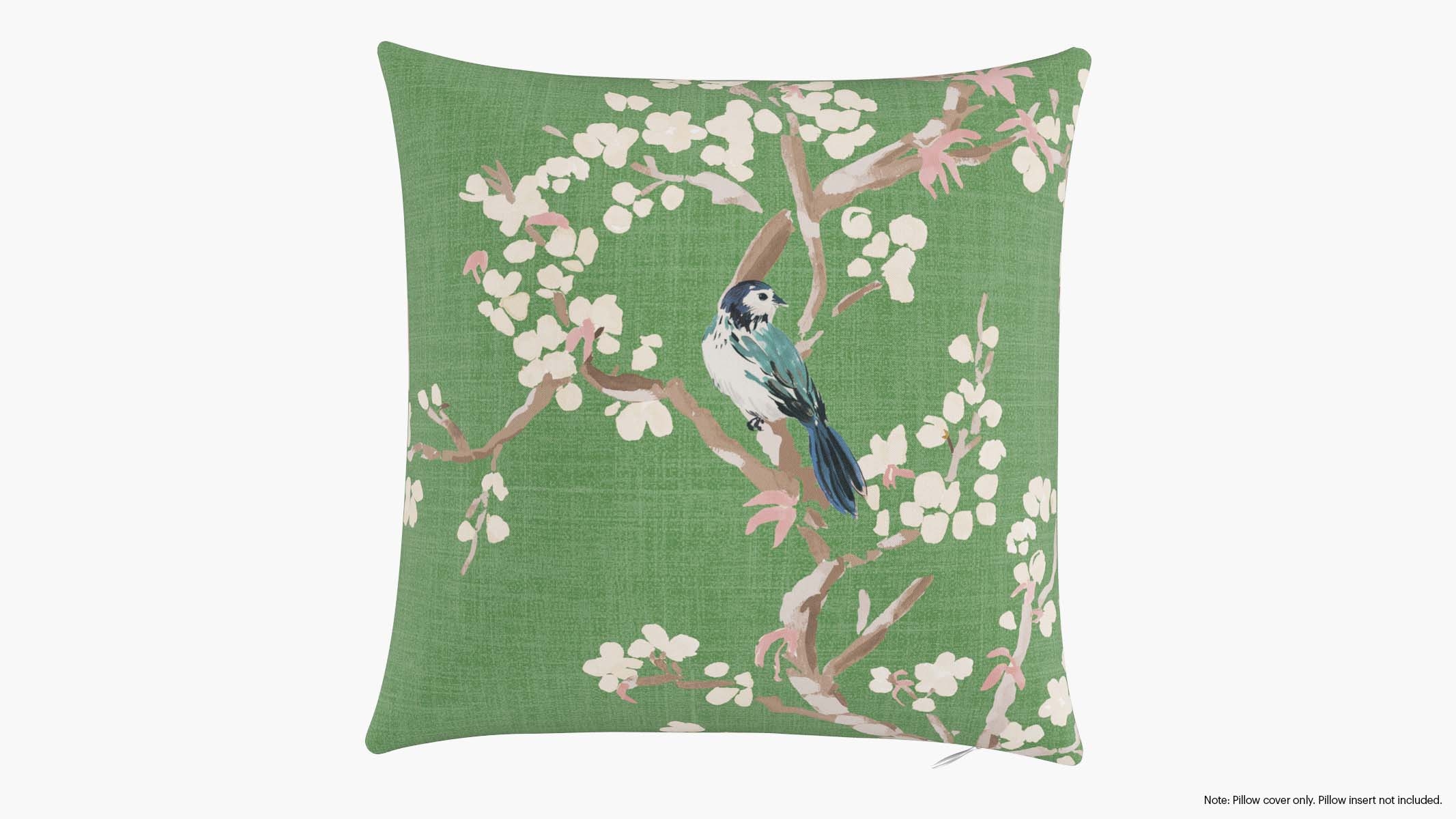 Throw Pillow Cover 16", Jade Cherry Blossom, 16" x 16" - Image 0